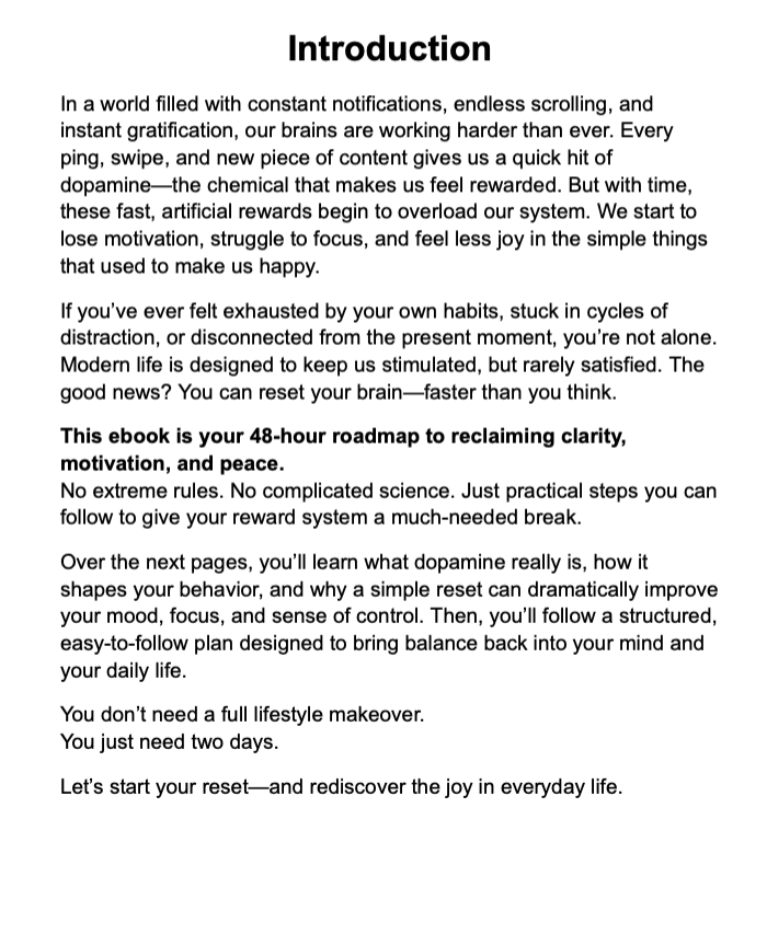 48 Hours to a Better You: The Essential Dopamine Reset Guide